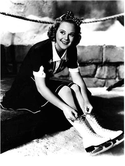 Sonja Henie straps on the blades to catch her man. Image: dkjf dkfj