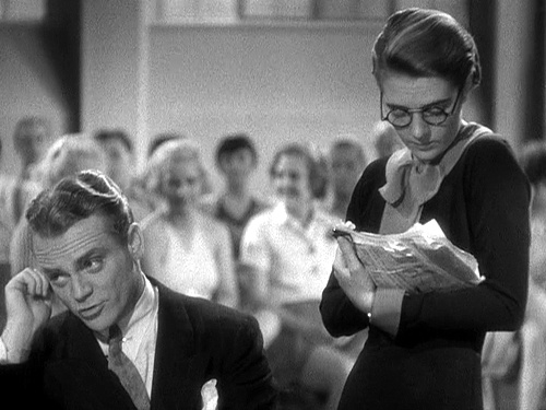 James Cagney...while Ruby Keeler takes notes. Image: