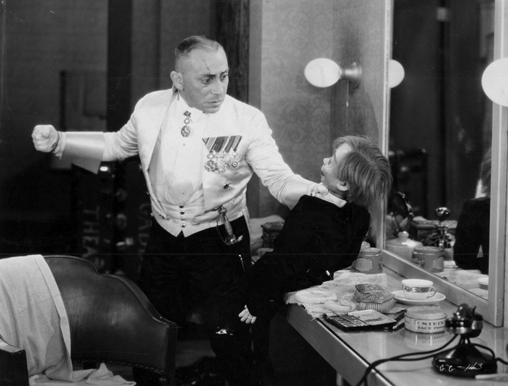Erich von Stroheim takes a swing at his ventriloquist dummy. Image: Chicago Film Society